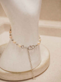Silver and Peach Dainty Hand Harness