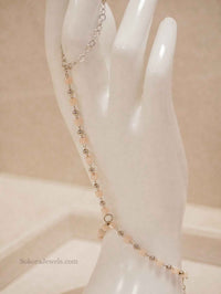 Silver and Peach Dainty Hand Harness