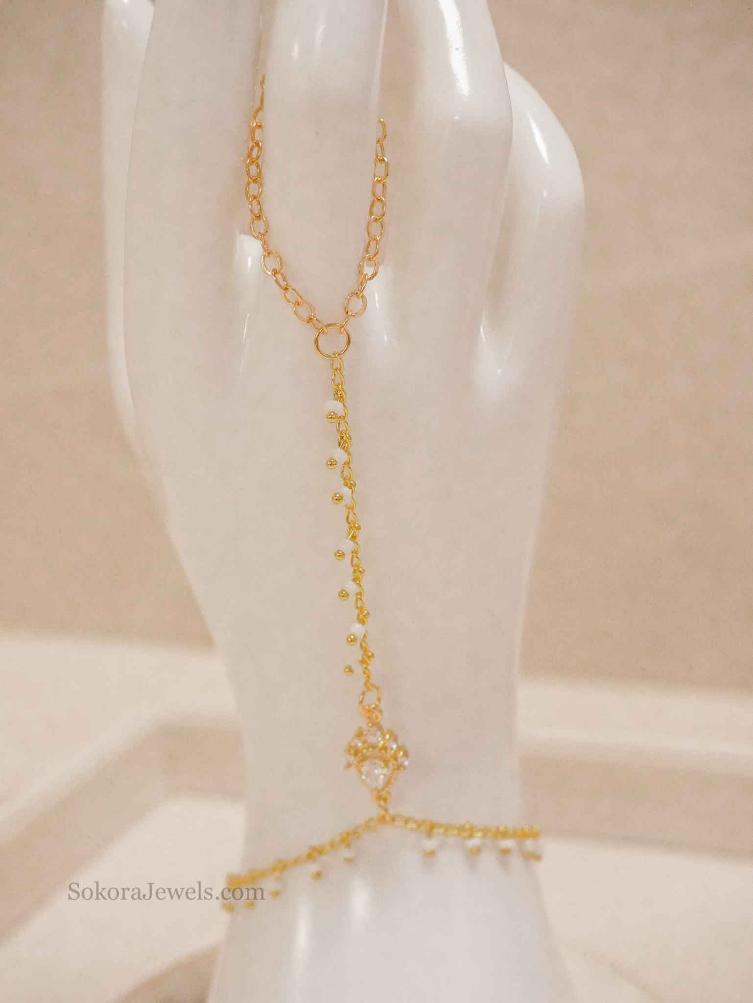 Beaded Crystal Charm Hand Harness