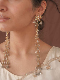 Kashmiri style Long Shoulder Duster Earrings