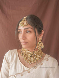 Radhika Bridal Kundan Jewellery Set – Gold Tone