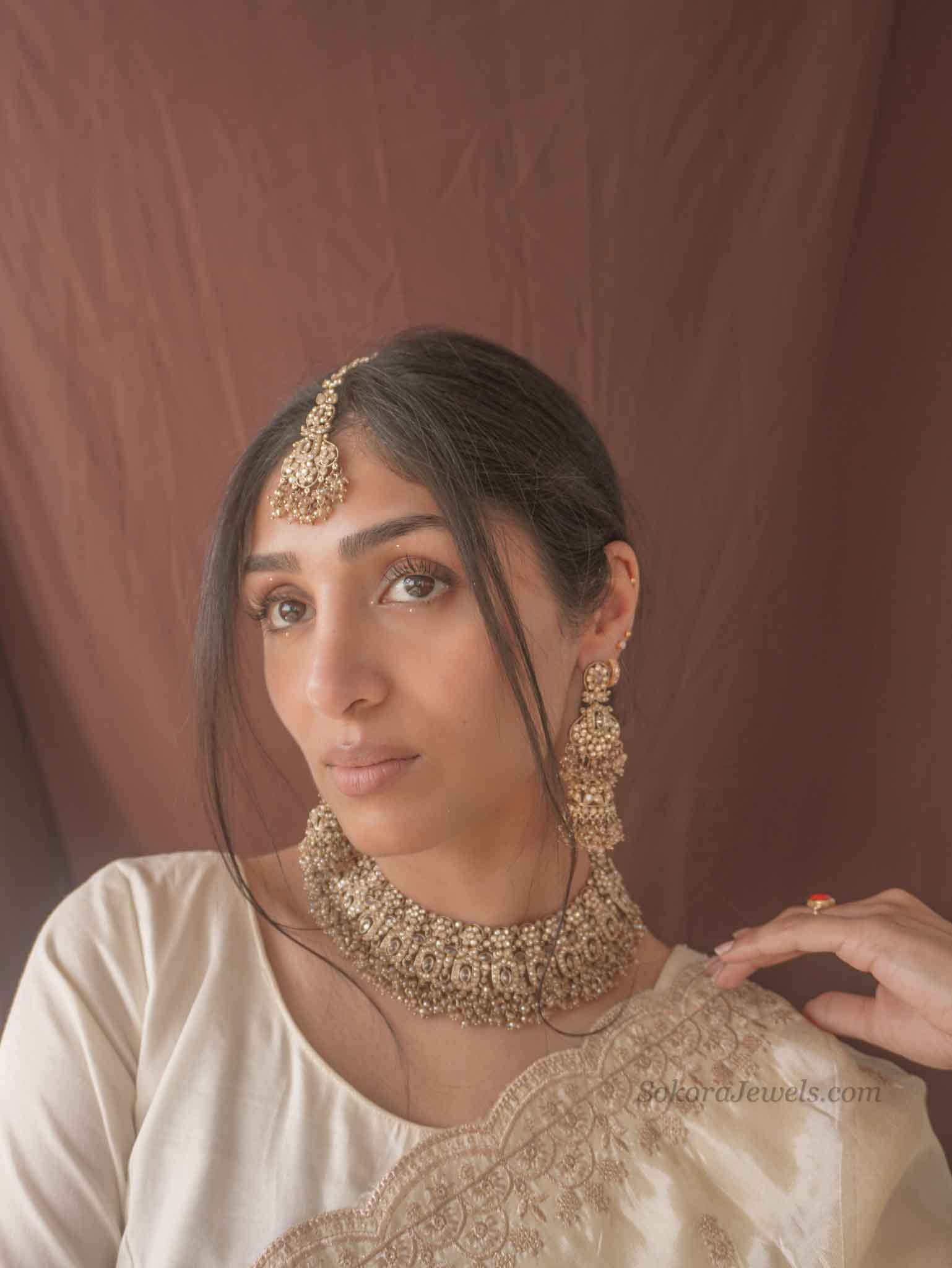 Sofia Golden Necklace Set - 18 Colour Options