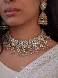Mehnaz Necklace Set - Clear
