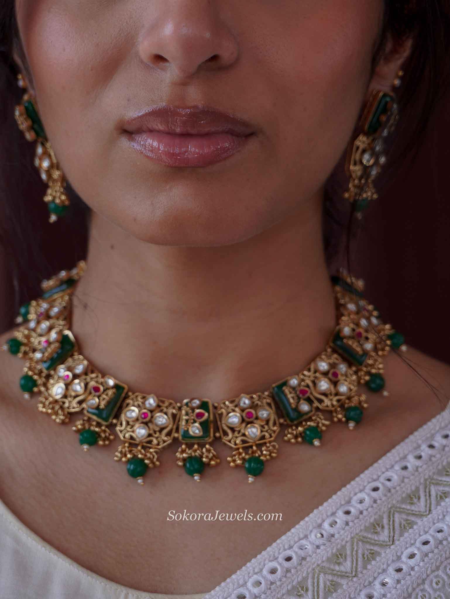 Heritage Necklace Set – Ruby, Emerald & Kundan