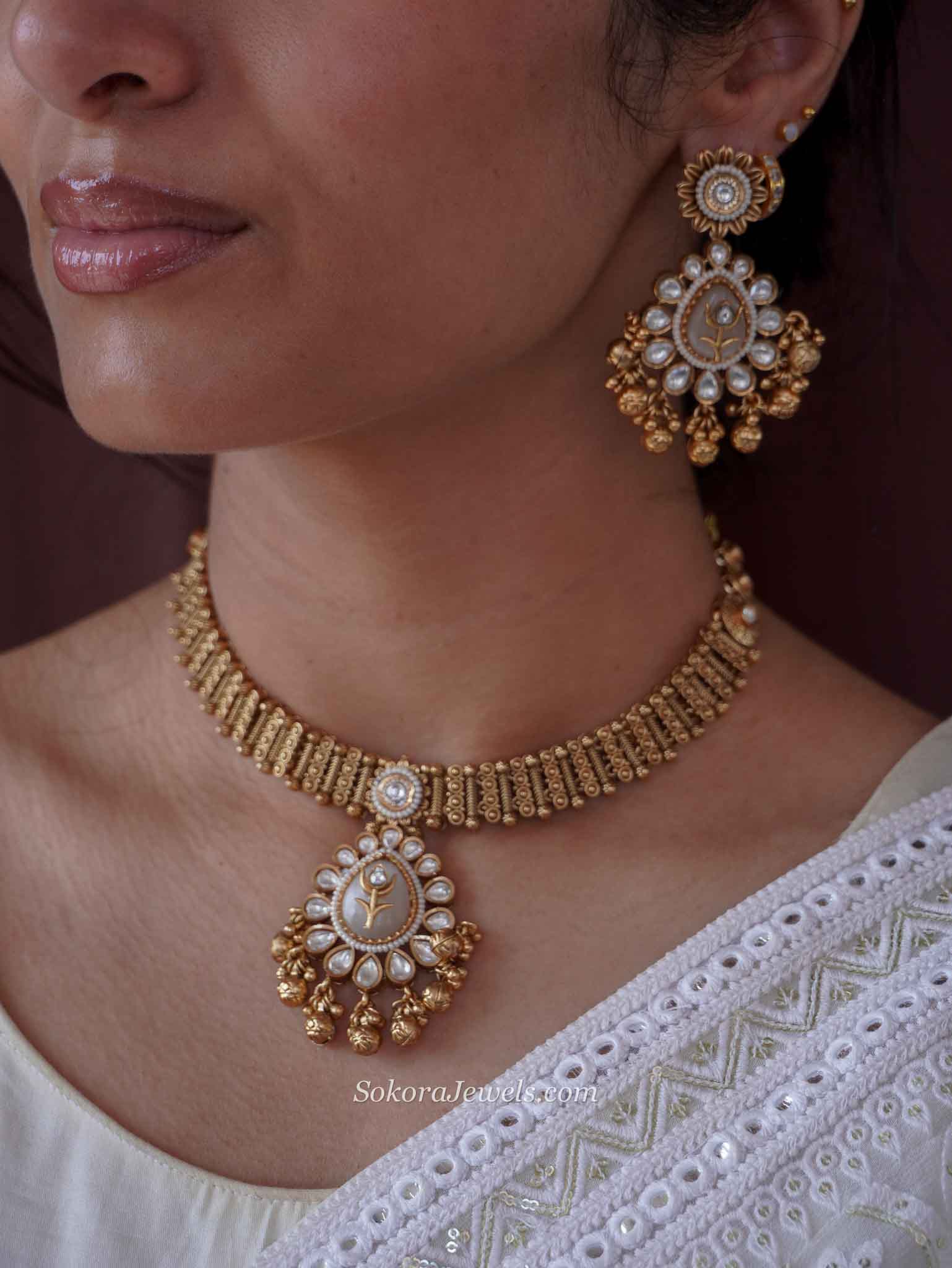 Mother of Pearl Heritage Kundan Choker Set