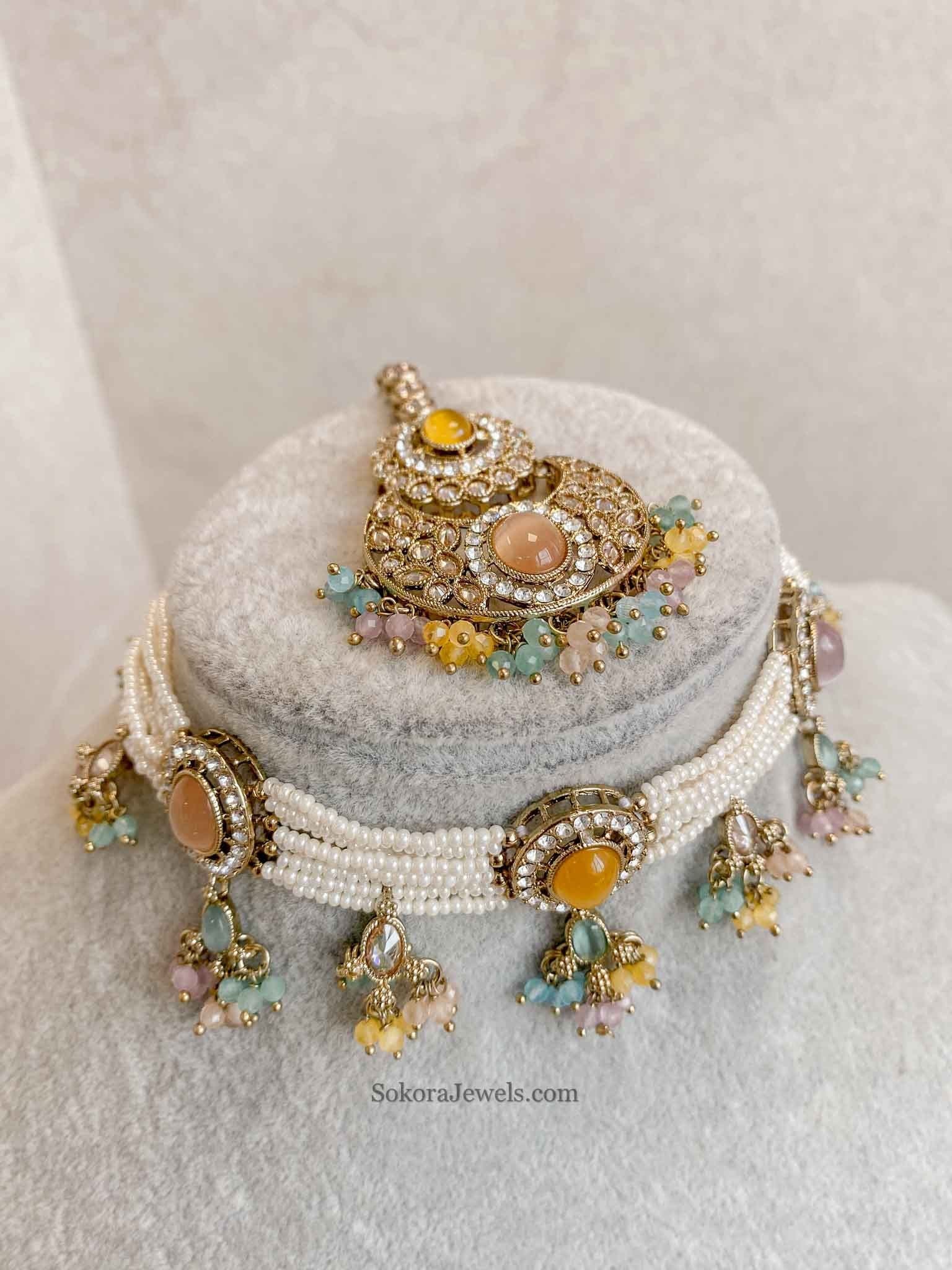 Multicolour Raveen Choker Set - 5 Options