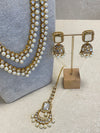 Faux Kundan Mala Set - Pearl