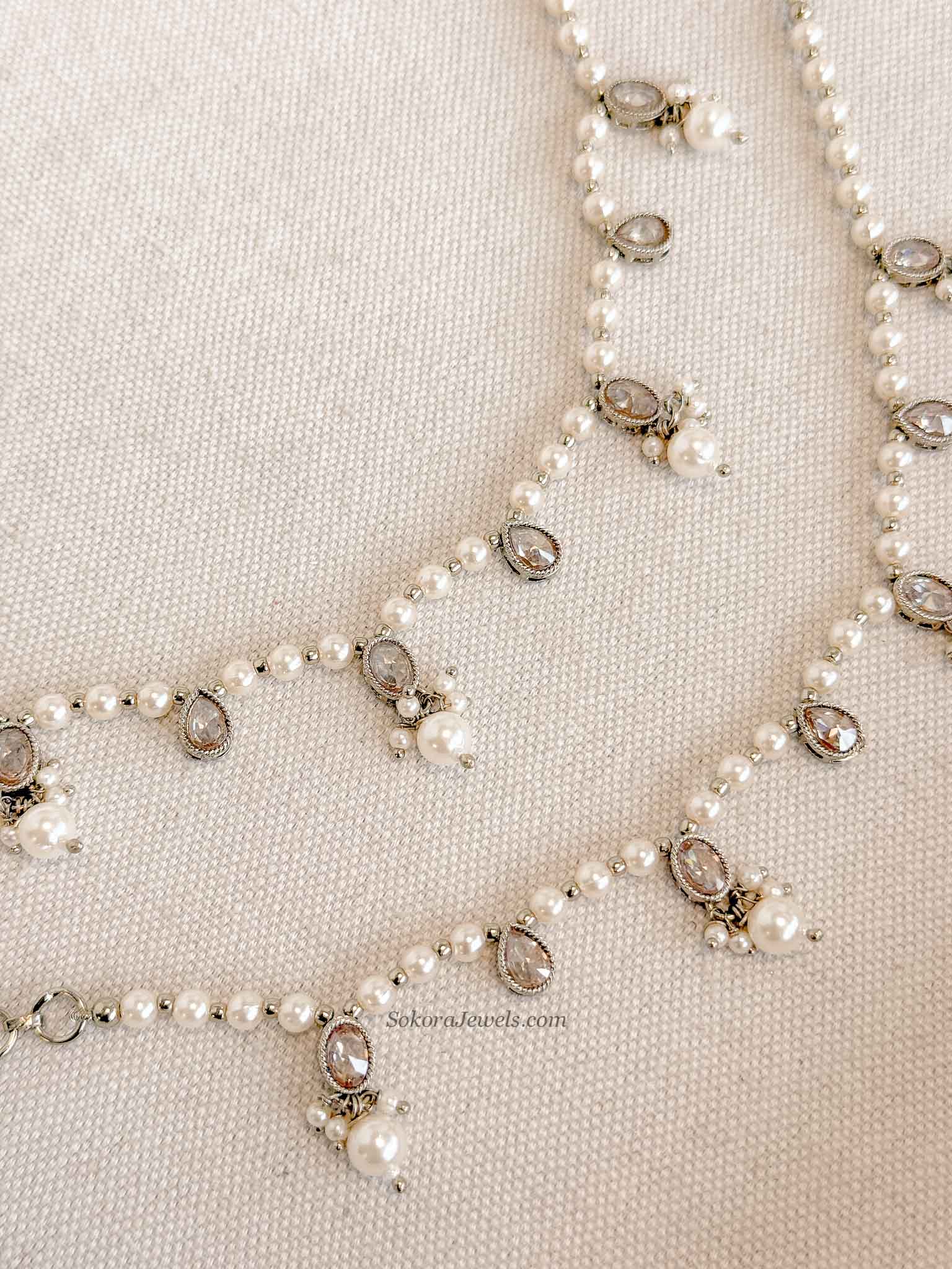 Elegant Pearl & Golden Drop Earring Chains