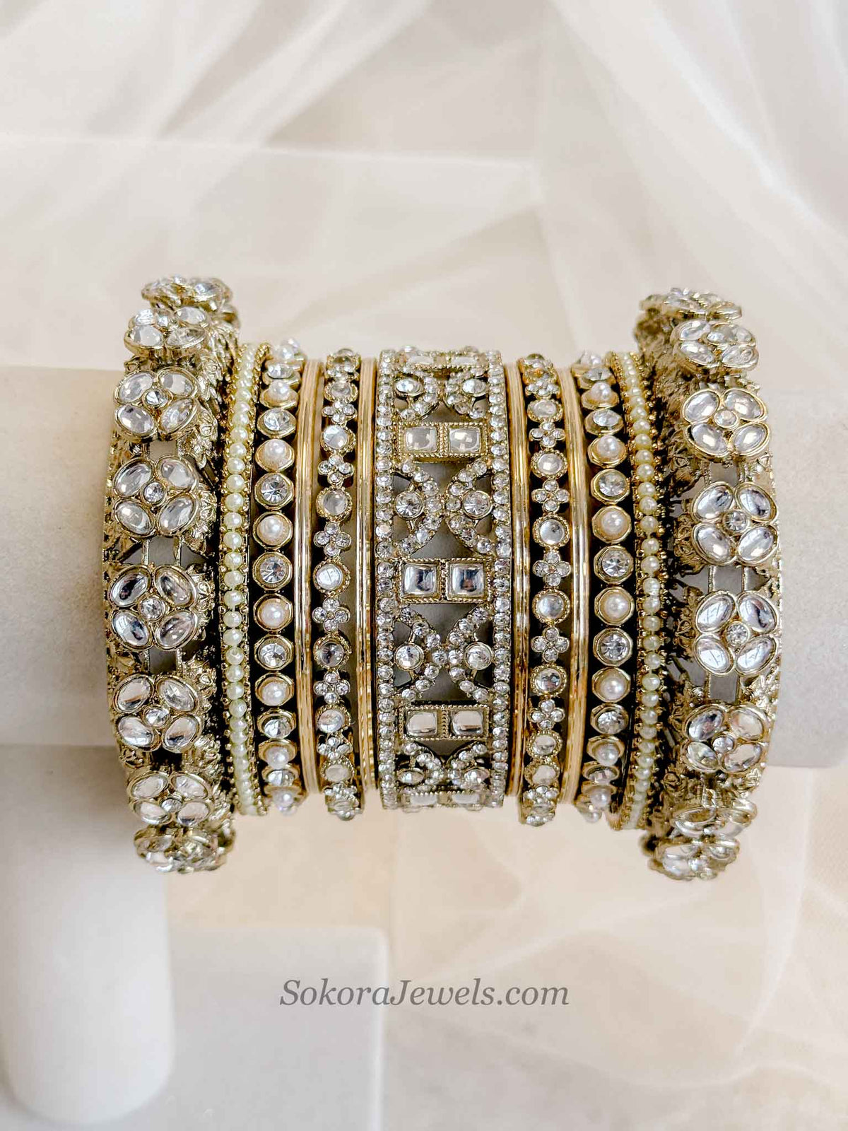 Faux Kundan Statement Bridal Bangle set