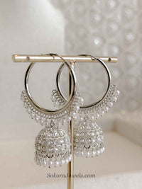 Silver Jhumka Hoops