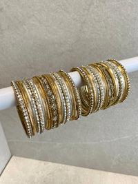 Midi Shimmery Bangle Set - Gold and Silver