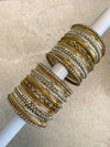 Midi Shimmery Bangle Set - Gold and Silver