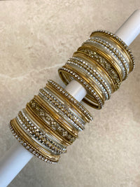 Midi Shimmery Bangle Set - Gold and Silver