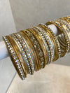 Midi Shimmery Bangle Set - Gold and Silver