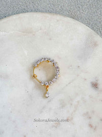 Small Crystal Nose Rings - Clip On