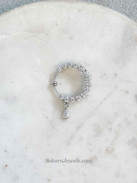 Small Crystal Nose Rings - Clip On