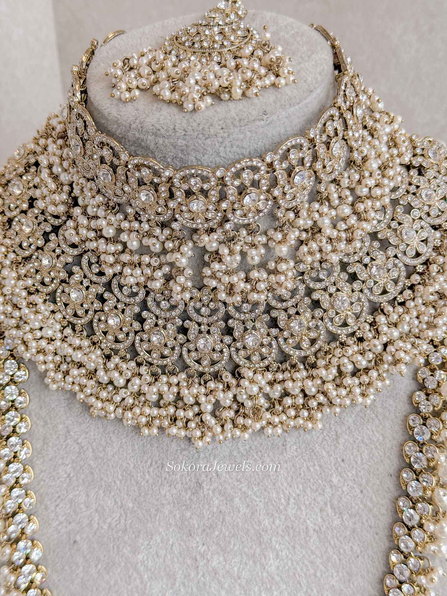 Antique Gold Full Bridal set - Pearl
