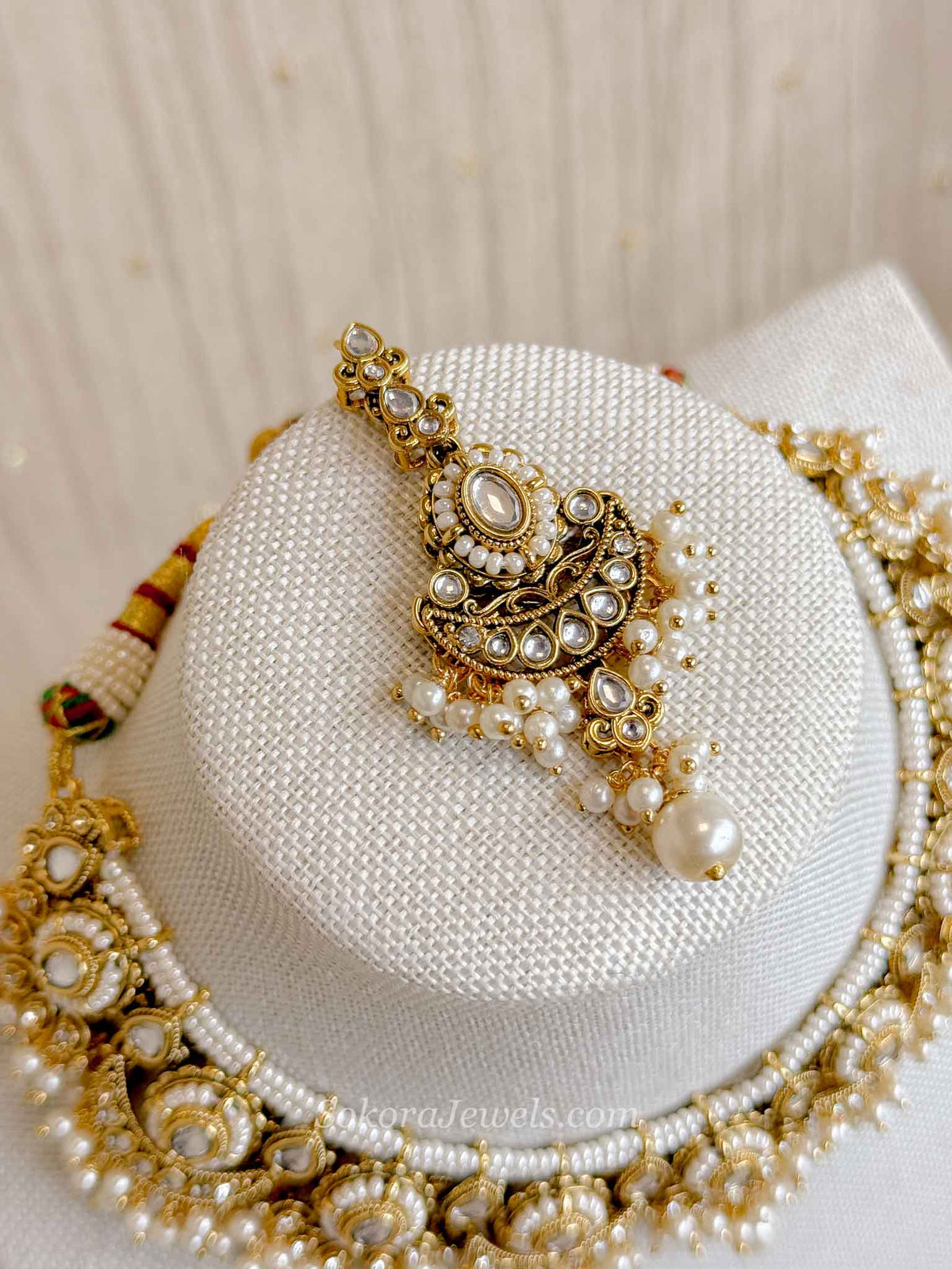 Sabrina Faux Kundan Set - White