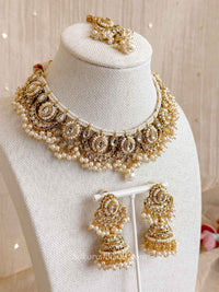 Sabrina Faux Kundan Set - White
