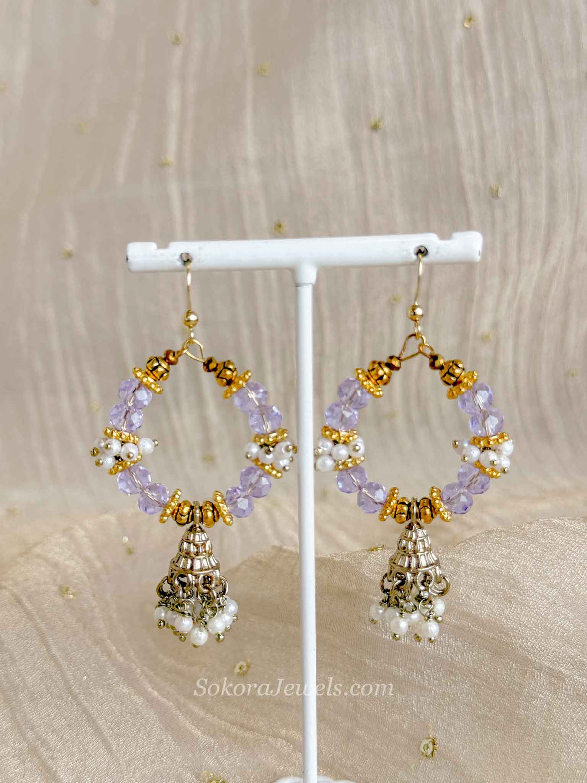 Light Purple Jhumka Hoop Earrings