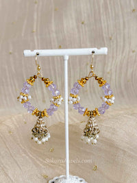 Light Purple Jhumka Hoop Earrings