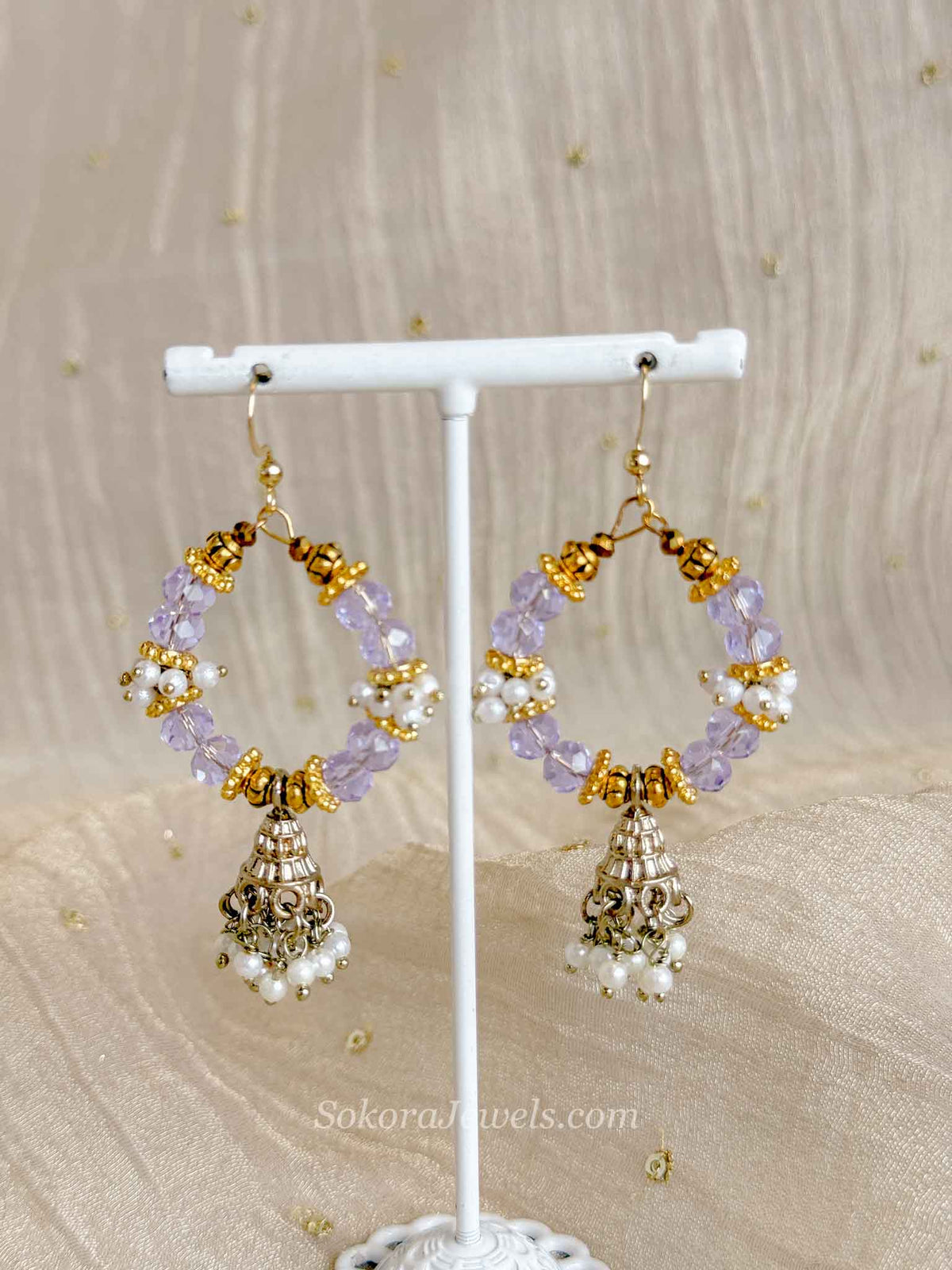 Light Purple Jhumka Hoop Earrings