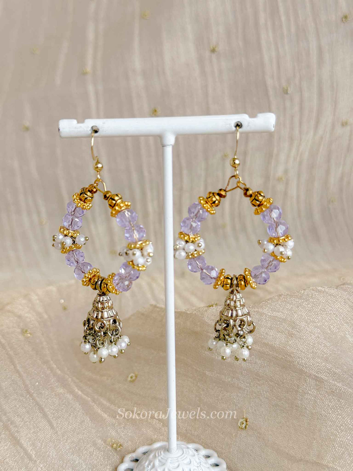 Light Purple Jhumka Hoop Earrings