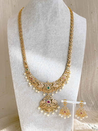 Gold Plated Long Haram Necklace set