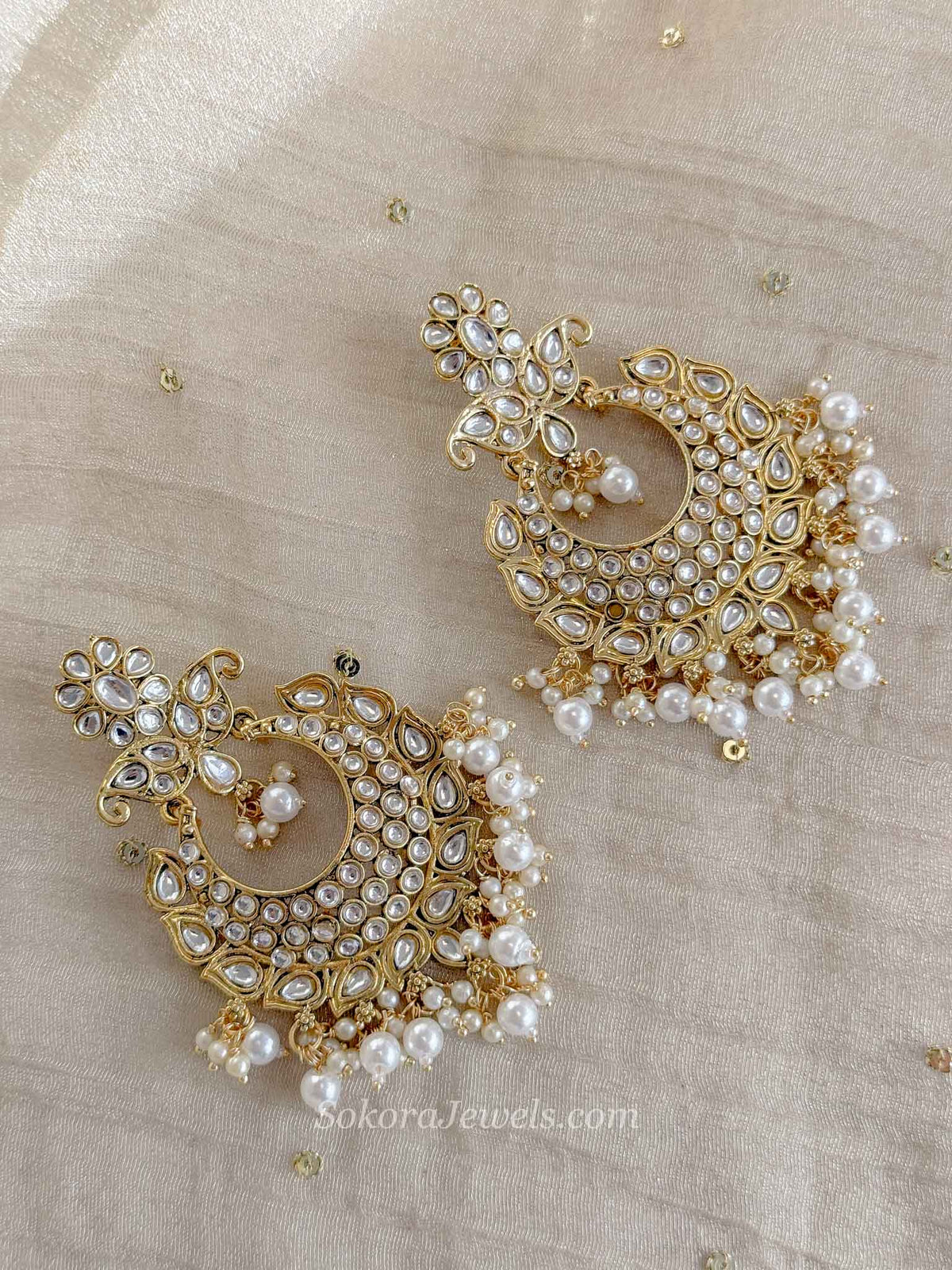 Large Faux Kundan Earrings