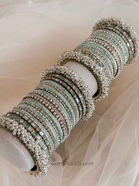 Thanjina Mint Bangle stack