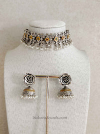 Gold/ Silver Heritage Floral Choker Set