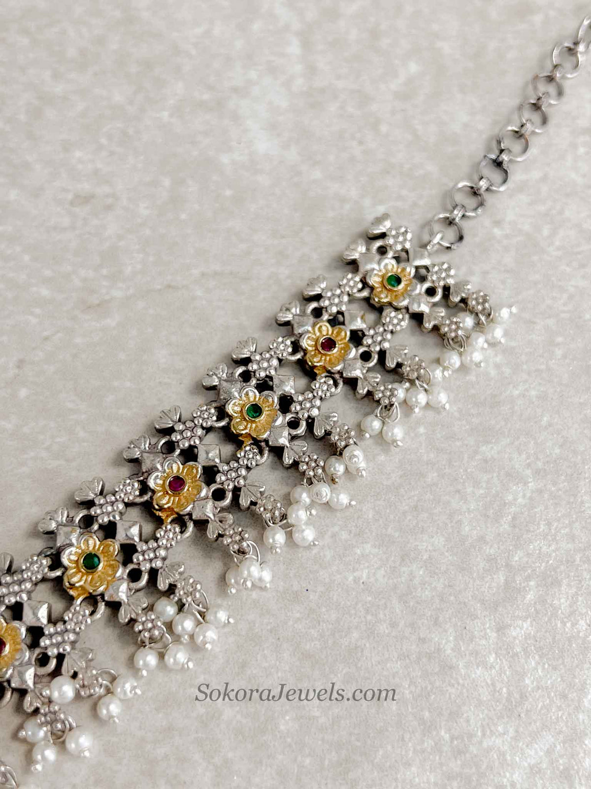 Gold/ Silver Heritage Floral Choker Set