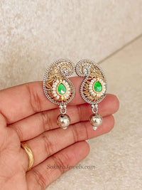 Paisley Pendant Long Necklace and Earring Set