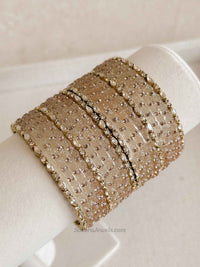 Rose Design Glass Bangle Set