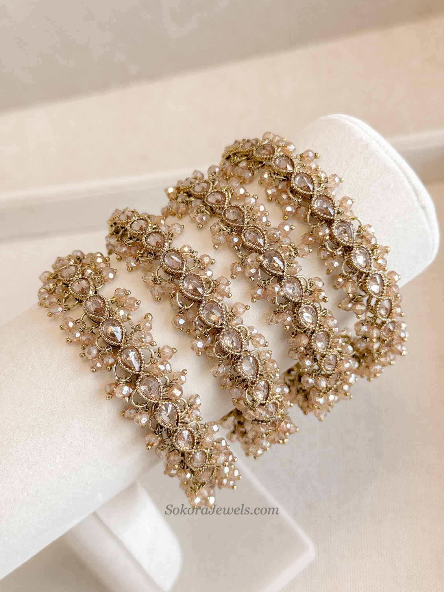 Antique Gold & Golden Bead Bridal Bangles