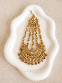 Gold Statement Jhumar – Bridal Side Headpiece