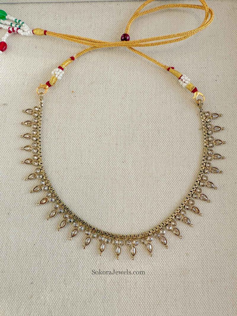 Dainty Champagne Crystal Necklace