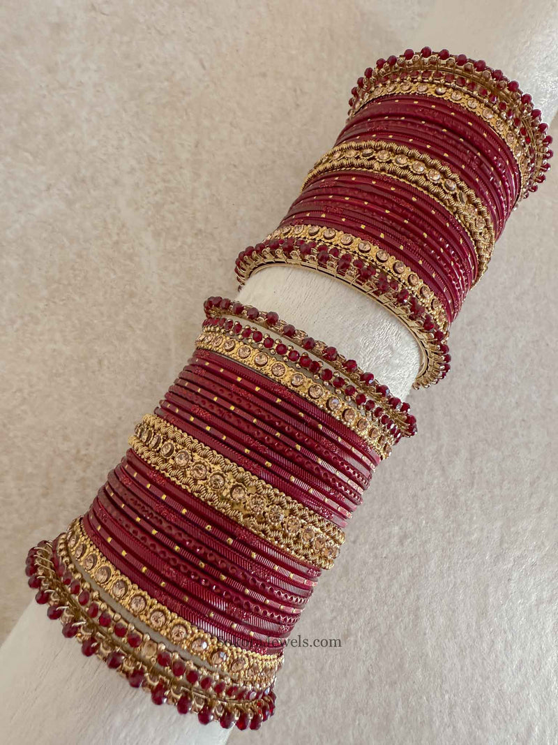 Slightly Imperfect: 2.4 Maroon Bangle set