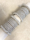 Thanjina Silver Pearly Bangle stack