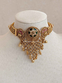 Emerald Gem Cascading Choker set