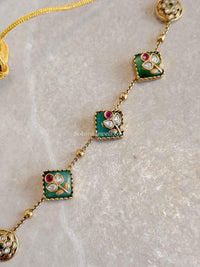 Dainty Kundan Green Motif Set