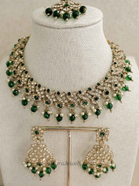 Mehak Golden Necklace sets- Green