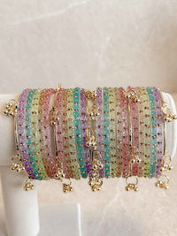 New! Pastel Glass Kashmiri Bangle set