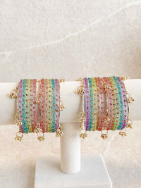 New! Pastel Glass Kashmiri Bangle set