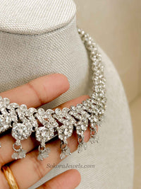 Mehak Silver Necklace sets- Pale Blue