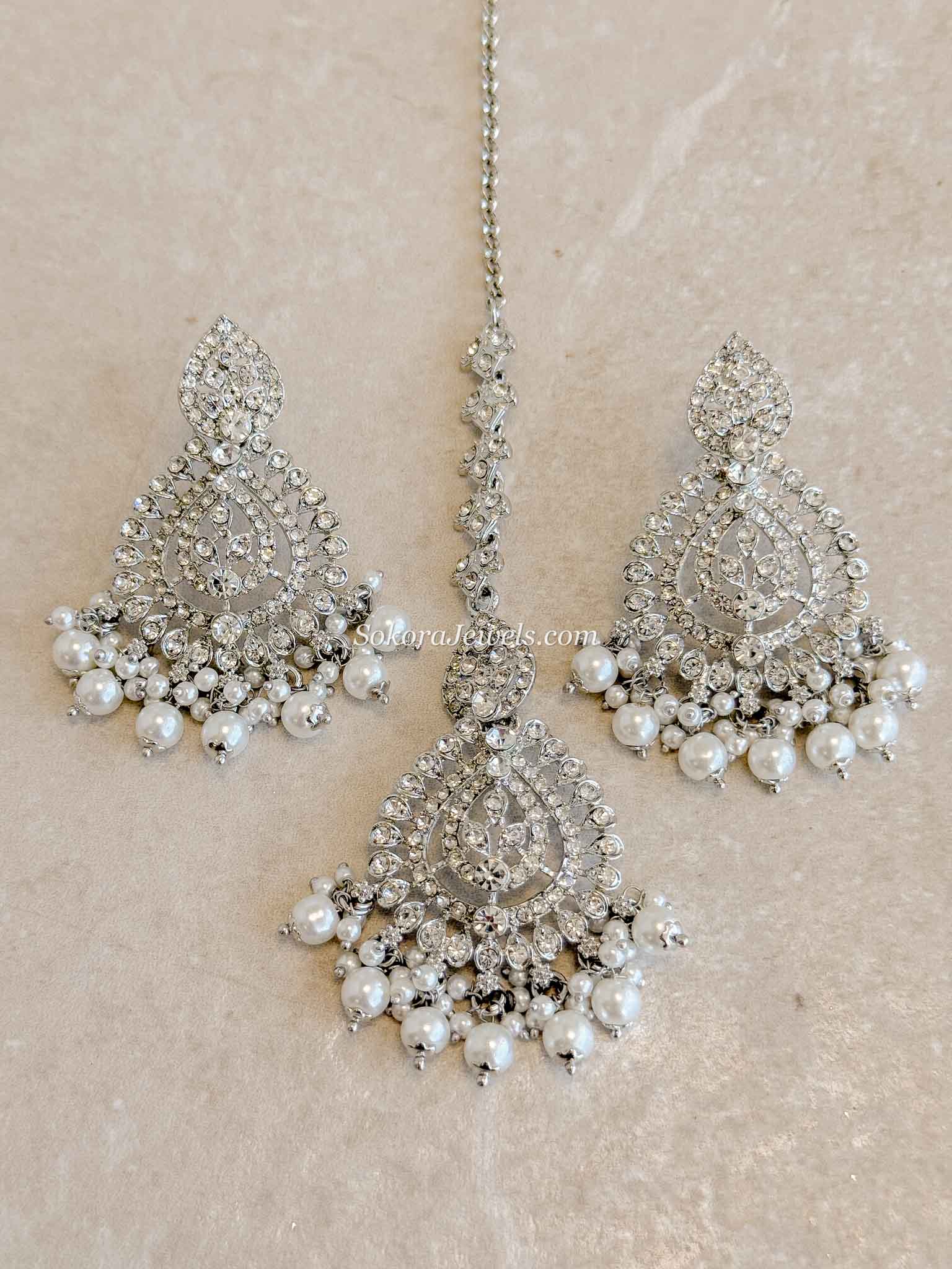 Shetal Silver Earring & Tikka sets