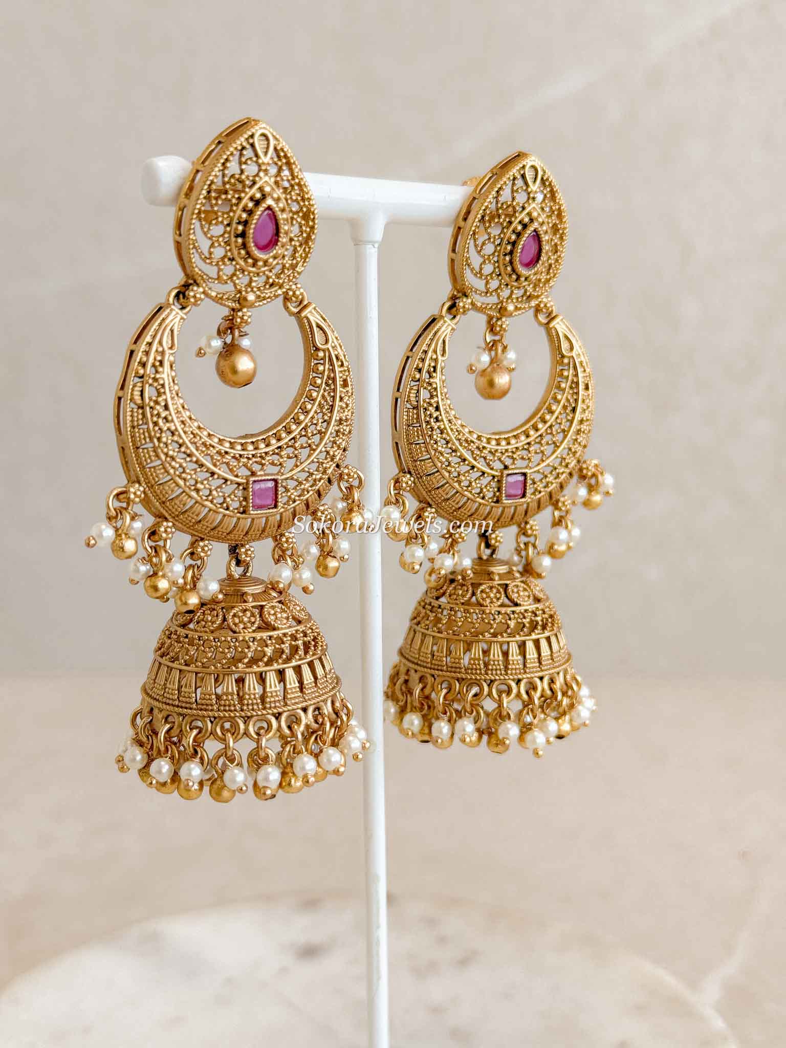 Temple Jhumka Earrings
