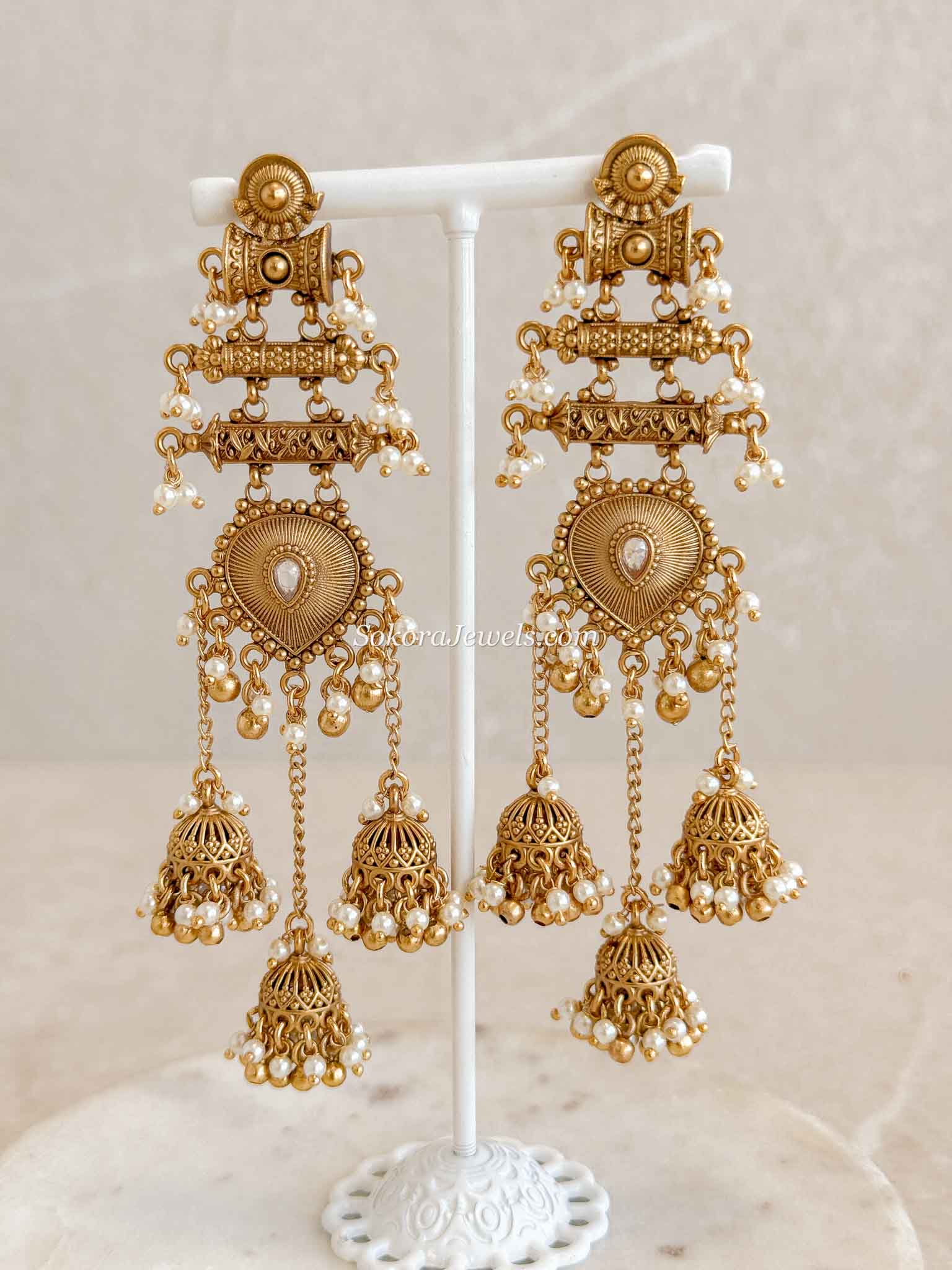 Multi Jhumka Statement Kashmiri Earrings