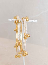 Pair of Pearl & Gold Ghungroo Bangles