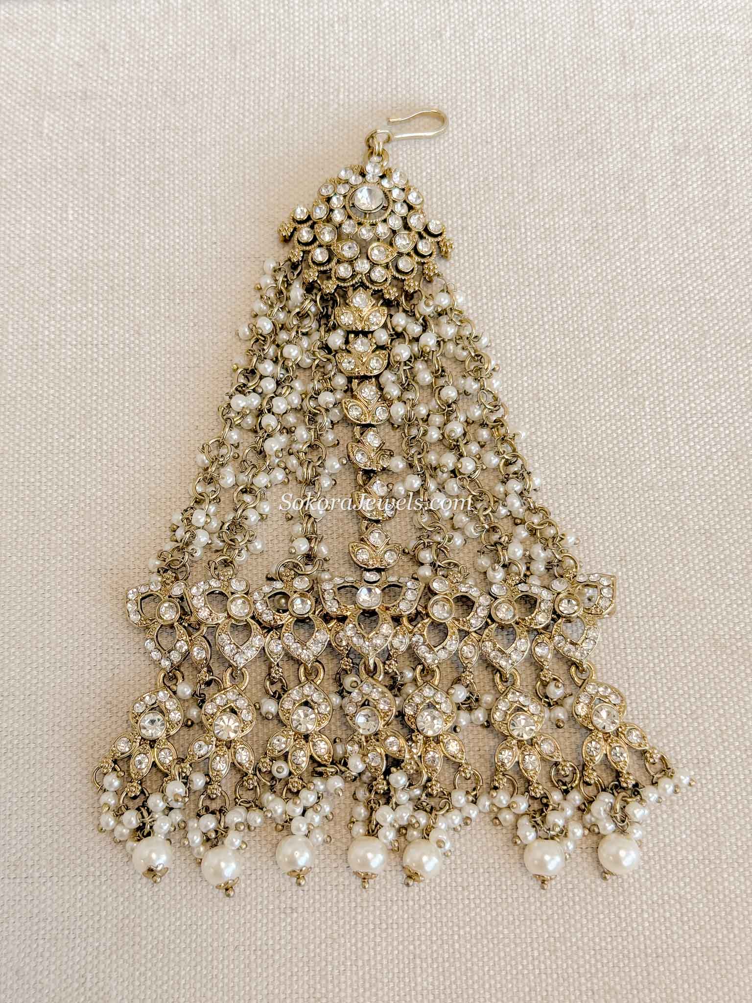 Pearl & Clear crystal Jhumar
